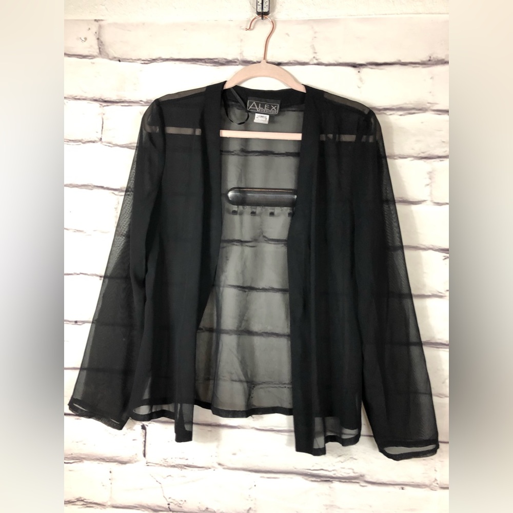 Alex Evenings Womens Size Medium Sheer Open Cardigan